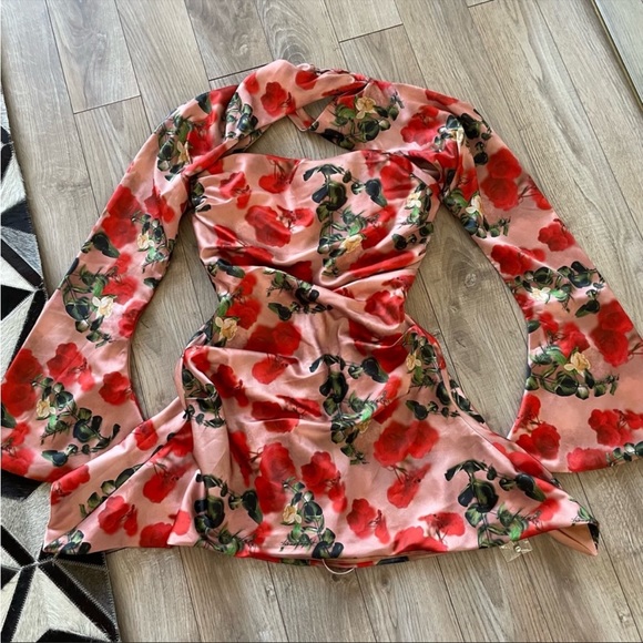 NWT House of CB Toira floral Satin Corset Mini dress - Valentine’s Day dress - Picture 11 of 12